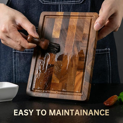 THETCHRY Walnut Wood Cutting Board for Kitchen, Small Chopping Board Portable, Compact Size for Daily Prep Stable Use, 9"x6"x0.8" - Image 8