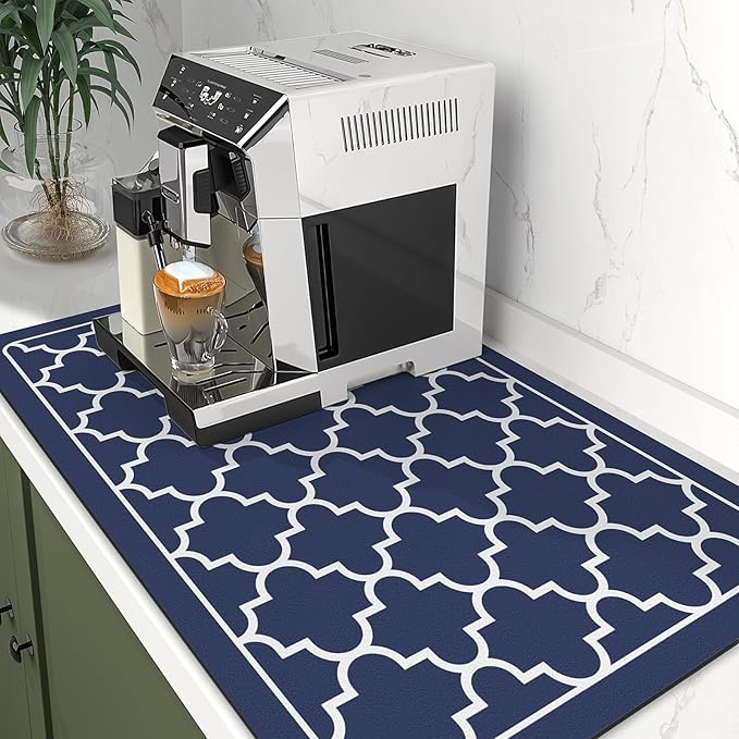 WISELIFE Dish Drying Mat Super Absorbent Drying Mat Large Dish Drying Mats for Kitchen Counter Easy Clean Dish Mat Kitchen Drying Mat16"x 24" Stylish Blue - Image 5