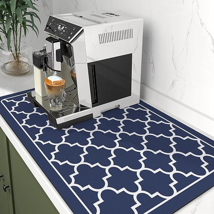WISELIFE Dish Drying Mat Super Absorbent Drying Mat Large Dish Drying Mats for Kitchen Counter Easy Clean Dish Mat Kitchen Drying Mat16"x 24" Stylish Blue - Image 5