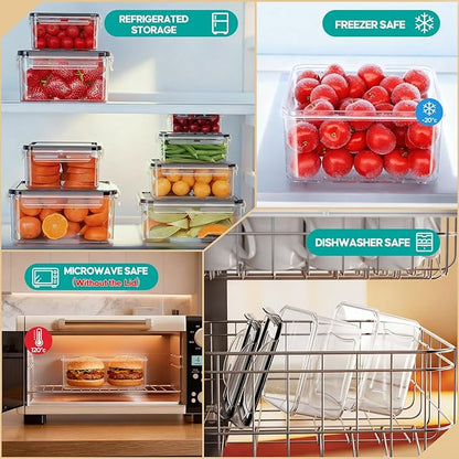 TOPCHASE 40 PCS Food Storage Containers with Lids Airtight (20 Containers & 20 Lids) - Plastic Food Containers for Kitchen Storage Reusable BPA-Free Leakproof Meal Prep Container with Labels & Pen - Image 6