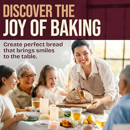 Superbaking Banneton Bread Proofing Basket, Sourdough Bread Baking Supplies, Round 9 Inch Sourdough Starter Kit, Proofing Basket for Baking, Bread Making Supplies Tools, Banneton Basket Gift Set - Image 9