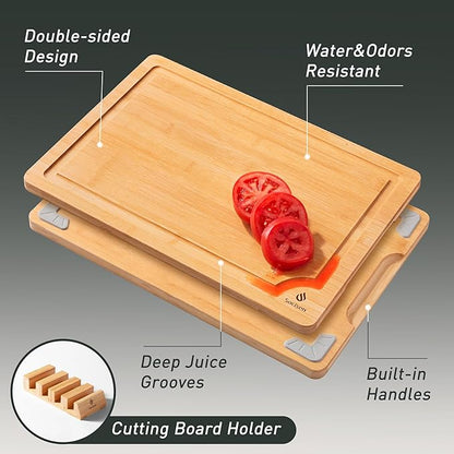 Bamboo Cutting Board Set Non Slip Feet with Holder Over Sink Adult Women Her Sister Aunt Wife Hustband Lady Bestie Soul Happy Christmas Xmas Birthday Gifts Cool Unique Aesthetic 30 40 60 70 Year Old - Image 7