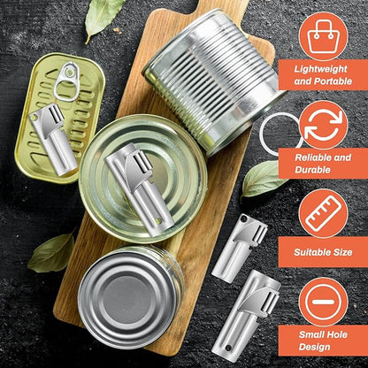 12 Pieces Military Style Can Openers with Key Rings, Anglecai P-38 and P-51 Camping Can Openers Stainless Steel Army Survival Can Opener Portable for Traveling