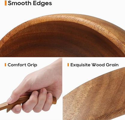 Wooden Ladle for Soup, 3 Size Teak Wood Ladle Spoon with Back Hooks, Heat Resistant Wooden Spoons for Cooking, Non-Stick, Comfortable Grip, Wood Kitchen Utensils Set for Serving, Stirring - Image 7