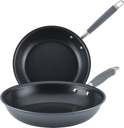 Anolon Advanced Home Hard-Anodized Nonstick Skillets (2 Piece Set- 10.25-Inch & 12.75-Inch, Moonstone) by Anolon