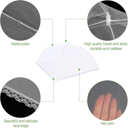 4 Pack Mesh Food Covers 17 inch, Large and Tall Food Covers, Pop-Up Mesh Food Covers Tent Umbrella for BBQs, Outdoors, Screen Tents, Parties Picnics, Fruit Cover - Image 3