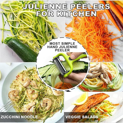 GANNK Potato Apple Vegetable Peelers for Kitchen, I and Y Peelers for Fruit Veggie Potatoes Carrot Cucumber, 3 in 1 Blade Spin Design With Julienne Function - Image 9