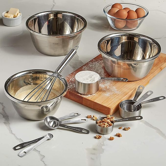 husMait Stainless Steel Measuring Cups & Spoons - 10 Piece Heavy Duty Measuring Cups & Spoons Set for Dry Foods, Spices or Liquids - Image 8