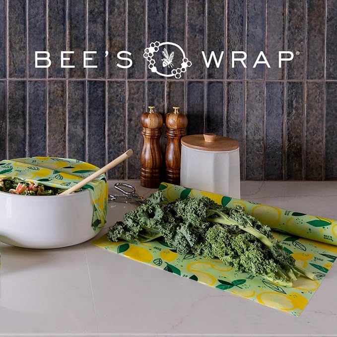 Bee's Wrap - Limited Edition - Beeswax Wraps for Food - Cut to Size 14x52" Beeswax Wrap Roll - Plastic Free Made in USA Reusable Natural Food Wrap - Fresh Squeeze Print - Image 6