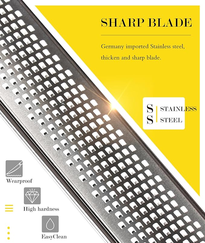 Ourokhome Kitchen Lemon Zester, Stainless Steel Hand Held Parmesan Cheese Grater for Ginger, Chocolate, Coconut, Lime, Nutmeg, Citrus, Fruit, Vegetable with Cleaning Brush, Dishwasher safe, Blue - Image 4