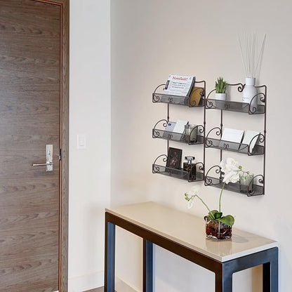 Deco Brothers 3 Tier Wall Mounted Spice Rack, 2 Pack, Bronze - Image 4