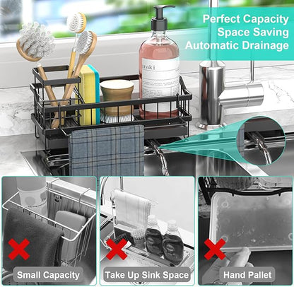 Sponge Holder for Kitchen Sink - Countertop Rustproof Stainless Steel, Kitchen Gadgets Accessories, Sink Caddy - Image 6