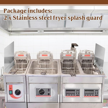 Ferraycle 2 Pack 20-1/2" W x 9" H 304 Stainless Steel Fryer Splash Guard for Stove & Kitchen, Oil Splatter Screen Protection, Heavy Duty Grease Barrier for Frying, Grilling, Easy Clean, Universal Fit - Image 4