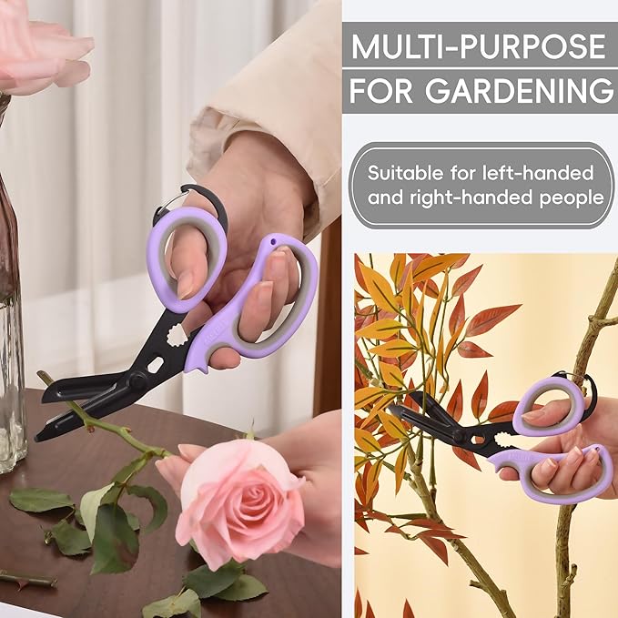 MEUUT All Purpose Scissor –Multi-Purpose Utility Scissors for Kitchen, Crafts, Camping, Emergency & Industrial Use Heavy Duty Stainless Steel with Micro-Serrated Blade & Safety Cover