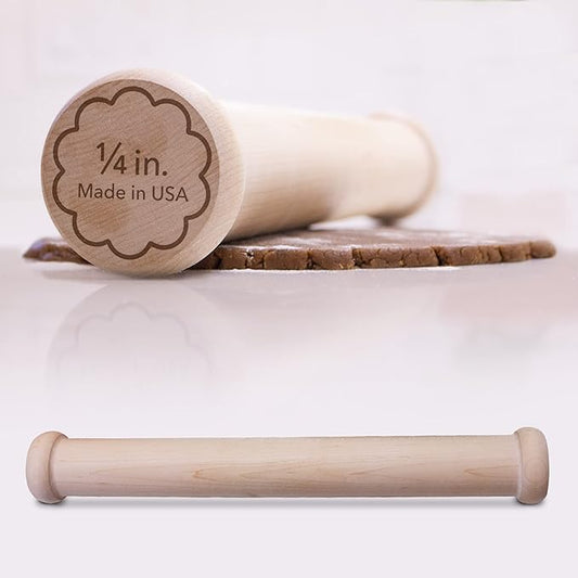 Perfect Cookie Rolling Pin 1/4-in. Fixed Depth Hardwood Made in the USA by Ann Clark by AnnClarkCookieCutters