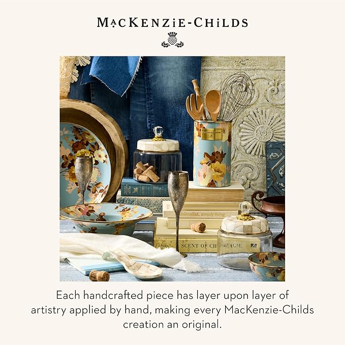 MACKENZIE-CHILDS Enamel Utensil Holder, Stylish Kitchen Countertop Organizer, Wild Rose Slate - Image 6