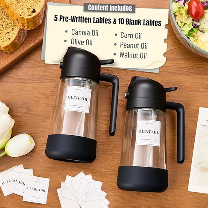 PARACITY 2 in 1 Oil Dipenser Bottle with Silicone Bottom (Black-2PCS) - Image 6