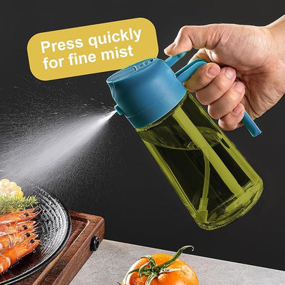 CXINYI - 16oz/470ml Olive Oil Dispenser for Kitchen with Stickers - 2 in 1 Olive Oil Sprayer for Cooking, Air Fryer, and Salad, Blue (Light-Proof Kitchen Gadget) - Image 4