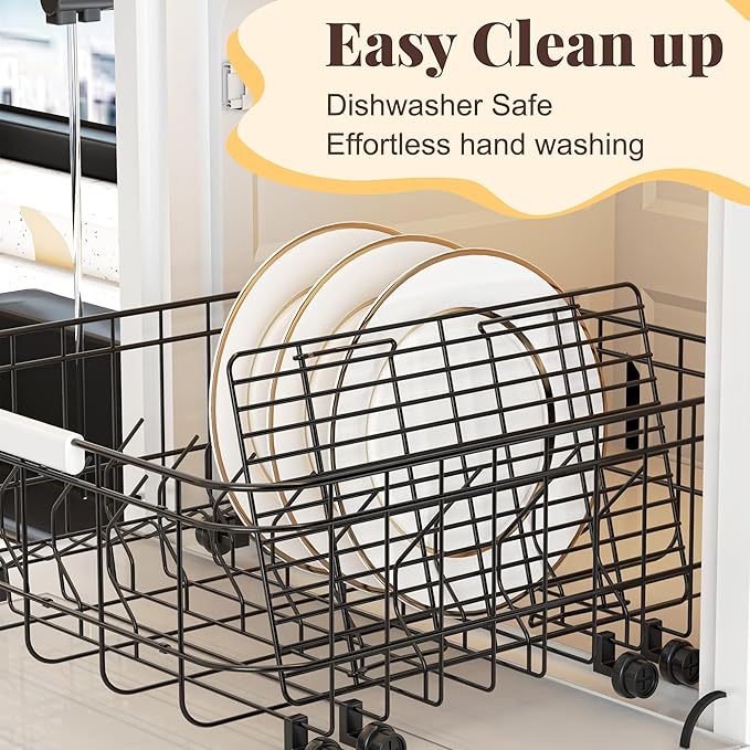 Cooling Racks for Cooking and Baking - 3 Tier Stackable Grid Wire Baking Rack for Oven Cooking, Baking, Grilling, Roasting - Dishwasher Safe Bacon Rack - Black - Image 4