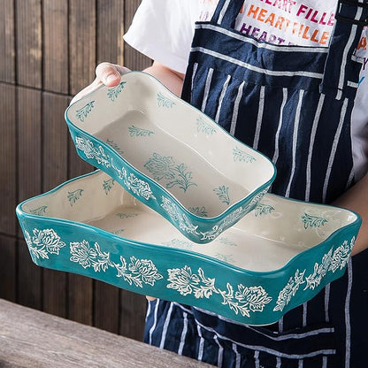 Baking Dish Casserole Dish Ceramic Lasagna Pan 2-Pcs Bakeware Sets Baking Dishes Baking Set Baking Dish Set - Image 5