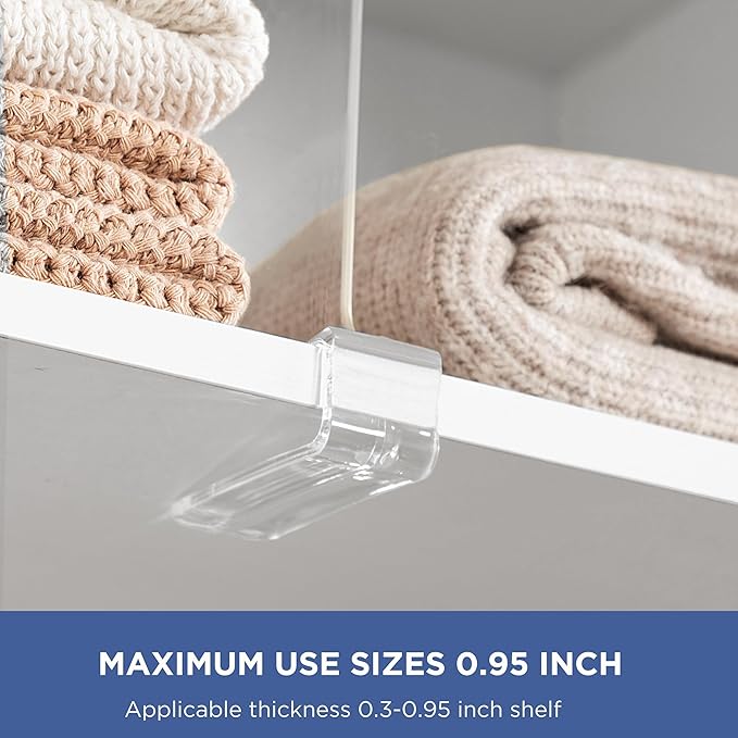 HBlife 4 Pack Closet Organizers and Storage, Clear Shelf Dividers, Vertical Purse Organizer for Closet Perfect for Sweater, Shirts, Handbags in Bedroom and Kitchen, Acrylic Bookshelf for Organization - Image 4