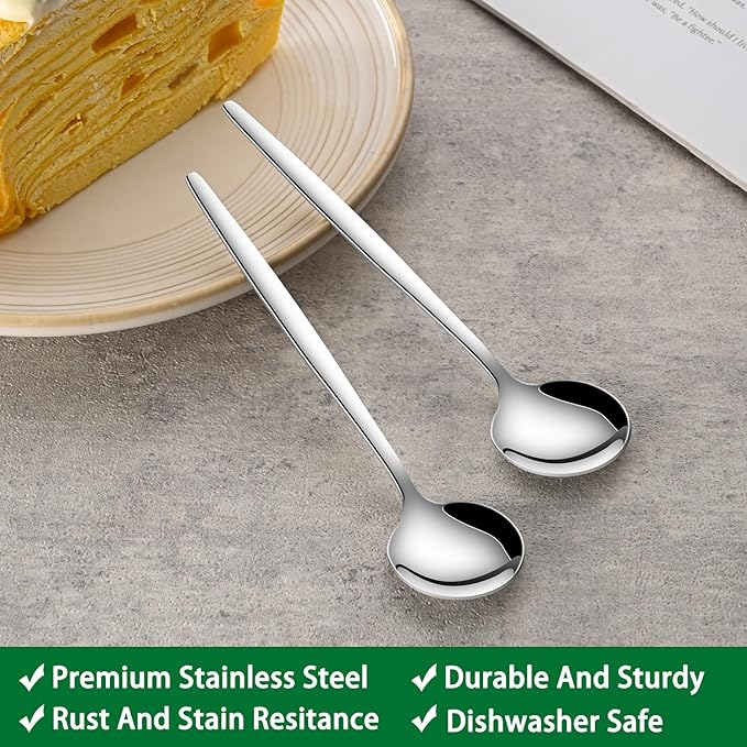 5.1 Inches Stainless Steel Coffee & Tea Spoon,6-Piece Cute Mini Spoons For Dessert,Small Espresso Spoons For Dessert,Cute Tiny Spoon - Image 3
