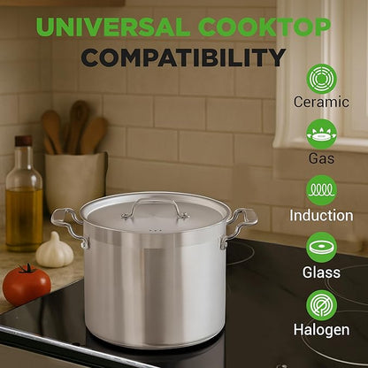 NutriChef 12-Quart Stainless Steel Stockpot with Stainless Steel Lid - 18/8 Food Grade Heavy Duty Large Stock Pot for Stew & Soup, Works w/Induction - Image 8