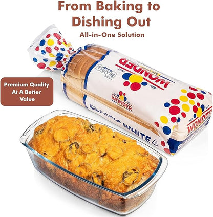 Razab LARGE 7.6 Cups/1800 ML/1.9 Qt Glass Loaf Pan with Lids - Meatloaf Pan BPA free Airtight Lids Grip Handle Easy Carry, Microwave and Oven Safe - Loaf Pans For Baking Bread, Cakes, Glass Loaf Pan - Image 8