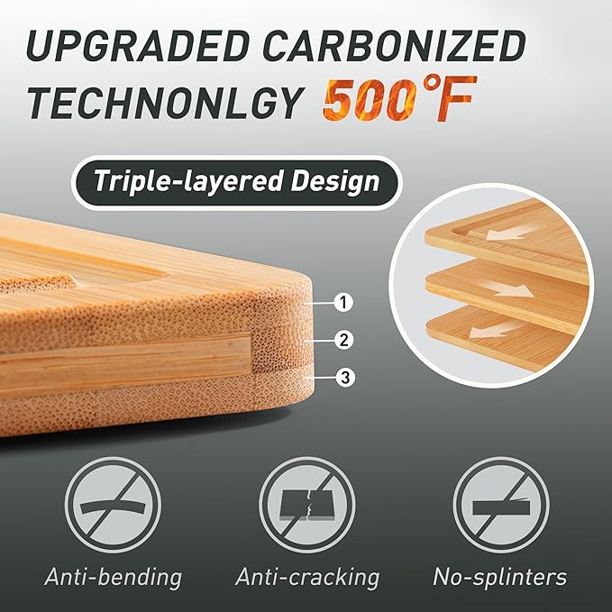 Bamboo Cutting Board Set Non Slip Feet with Holder Over Sink Adult Women Her Sister Aunt Wife Hustband Lady Bestie Soul Happy Christmas Xmas Birthday Gifts Cool Unique Aesthetic 30 40 60 70 Year Old - Image 3