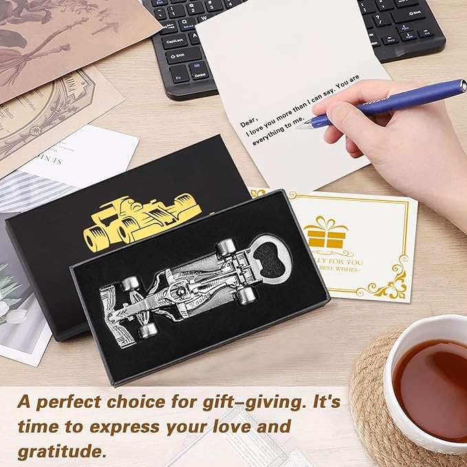 LKKCHER Racing Car Bottle Opener, Racing Car Gifts for Men, Unique Fathers Gifts Birthday Christmas Gifts for Father Him Men Dad Husband Grandad Boyfriend Racing Fans