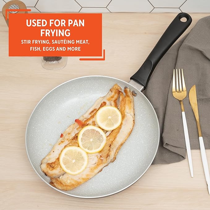 IMUSA 9.5" Premier Ceramic Nonstick Fry Pan with Cool Touch Handle, Matte Black - Image 6