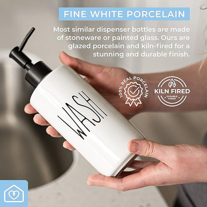 Heartland Home Porcelain 16oz Liquid Dispenser - Kitchen, Bathroom & Laundry Soap & Detergent Dispenser - Image 5
