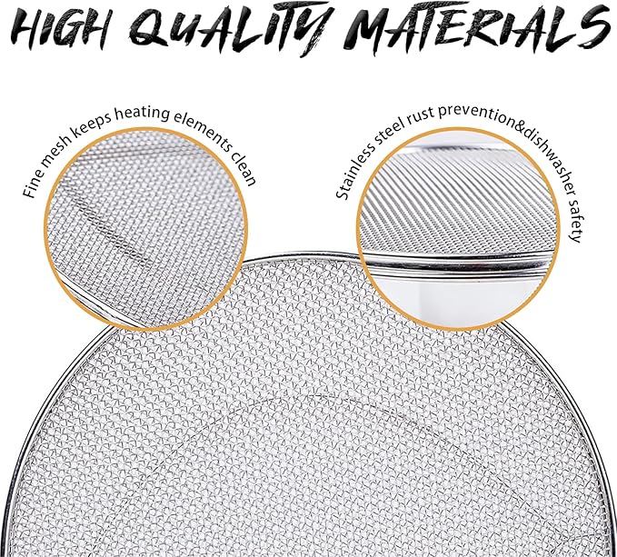 2PCS Stainless Steel Splatter Shield for Ninja Foodi FG551 Air Fryer, Splatter Screen Replacement Parts Compatible with Smart XL 6-in-1 Indoor Grill, FG550/BG500A/DG551 Accessories