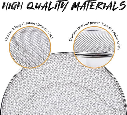 2PCS Stainless Steel Splatter Shield for Ninja Foodi FG551 Air Fryer, Splatter Screen Replacement Parts Compatible with Smart XL 6-in-1 Indoor Grill, FG550/BG500A/DG551 Accessories