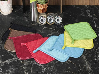 Joyhalo 4 Pack Pot Holders for Kitchen,Cotton Oven Holder with Great Heat Resistance,Non Slip Hot Pads for Kitchen Clearance,Brown - Image 7