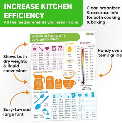 Kitchen Conversion Chart Magnet - Measurements Conversion Chart - Baking Supplies, Baking Accessories, Kitchen Gadgets Gifts for Mom Wife Grandma Mothers - Stay at Home Mom Cooking Gifts for Women - Image 3