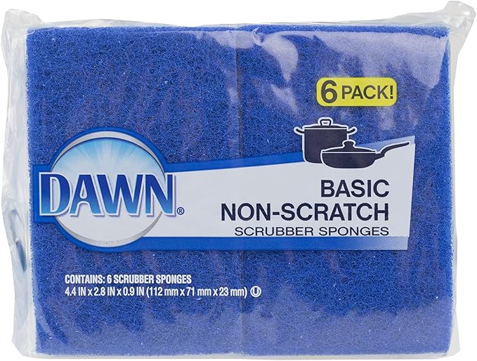 Dawn Scrubber Sponge Non Scratch, 6 Count, Blue (Pack of 1) by Dawn
