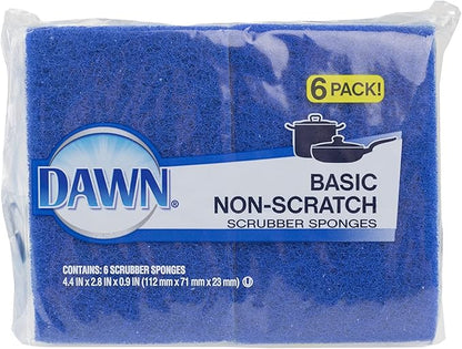 Dawn Scrubber Sponge Non Scratch, 6 Count, Blue (Pack of 1) by Dawn