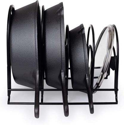 Cuisinel Heavy Duty Pots and Pans Organizer Rack - 12.2"-Inch Tall - 5 Tier Rack - Holds 50 LB - Cast Iron Skillets, Griddles, Shallow Cookware - Space Saving Kitchen Storage - No Assembly Required - Image 8