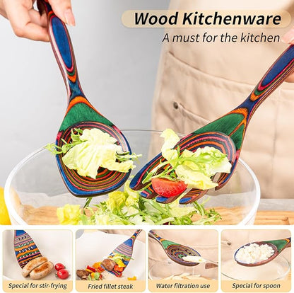 Gudamaye Pakkawood 7-Piece Wooden Cooking Utensils, Wooden Spoons for cooking, Pakkawood kitchen Utensils for Cooking, Non-Stick Spoon, Household Essentials, Heat-Resistant Spoons - Image 7