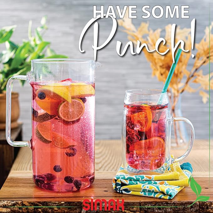 Simax Glass Pitcher, 64 Ounce (2 Quart) Borosilicate Glass, Made in Europe Hot and Cold Safe Iced Tea Pitchers for Drinks, Water, Lemonade Pitcher, Cocktail Jug, Sangria Pitchers - Image 8