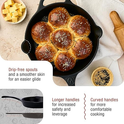 Victoria 10-Inch Cast Iron Skillet, Pre-Seasoned Cast-Iron Frying Pan with Long Handle, Made in Colombia - Image 4