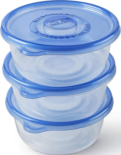 Glad GladWare Big Bowl Food Storage Containers with Lids, Large Round No BPA Plastic Containers for Soups, Salads, and Meal Prep, Lock Tight Seal, Microwave Dishwasher Safe, 48 Oz, 3 Count - 6 Pack - Image 5