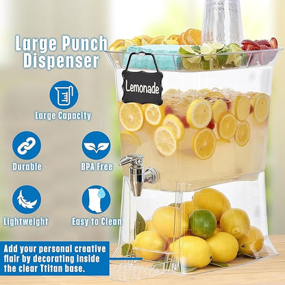 Buddeez Tritan™ Beverage Dispenser with Party Top Lid and Drip Tray - 3 Gallon Drink Dispenser - Drink Dispenser - BPA Free