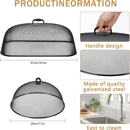 8 Pcs Metal Mesh Screen Food Cover for Outdoors Set Including 2 Pcs Extra Large 18.5 in Mesh Food Tents for Outdoor 6 Pcs 11 in Large Dome Picnic Food Covers Mesh Food Covers - Image 2