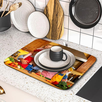 Custom Personalized Dish Drying Mat for Kitchen Counter Customized Dying Pad with Picture Text Home Decor - Image 5