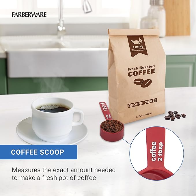 FARBERWARE 5-Piece Measuring Cup Set with Coffee Scoop, Durable Plastic Nesting Measuring Cups with Easy-Read Markings, BPA-Free, Dishwasher Safe - Image 6