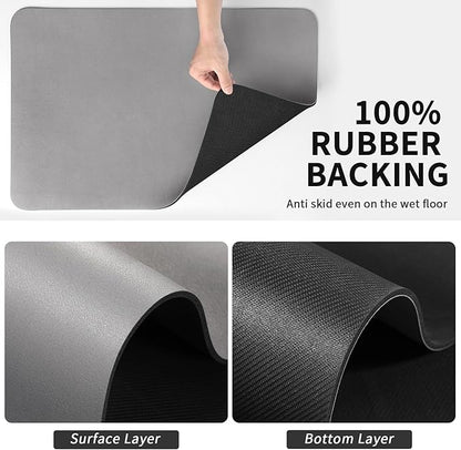 HotLive Dish Drying Mat for Kitchen Counter, Heat Resistant Drainer Mats with Non-slip Rubber Backed, Hide Stain Kitchen Super Absorbent Draining Mat, Easy to Clean Dish Rack Pad, Grey 18"x24" - Image 5