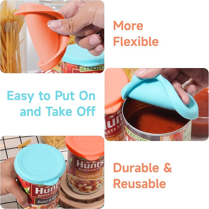 4PCs 3.5-inch/8.2cm Silicone Can Lids, Food Sealing Lids for 3.5-inch Can, Durable and Reusable Lids, Freezer Dishwasher Safe (Can NOT Included)