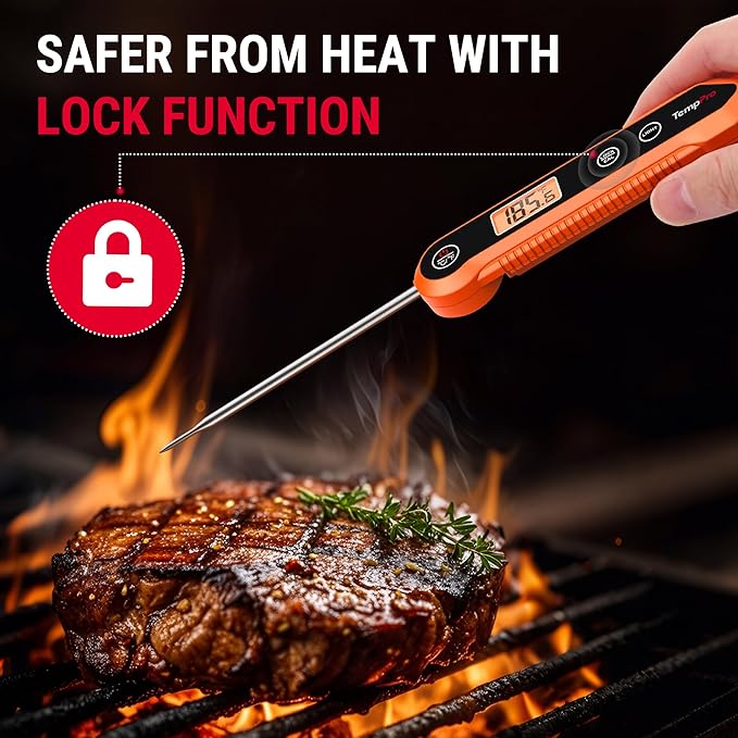 TempPro Digital Instant Read Meat Thermometer for Grilling Waterproof Kitchen Food Thermometer with Calibration Backlight Baking Bread Candy Thermometer Cooking Tools Utensils (Previously ThermoPro) - Image 7